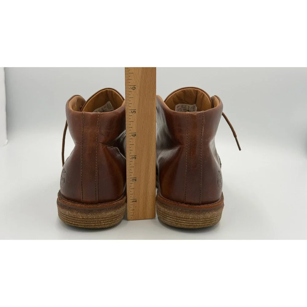Timberland Chukka Boots 8.5W Brown Leather Made in Portugal Mens A2DQV